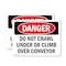 Signmission Do Not Crawl Under Or Climb Over Conveyor Danger Sign, Plastic, 10in W x 7in L, 2PK OS-2PACK-DS-P-710-L-2113 - alternate 1